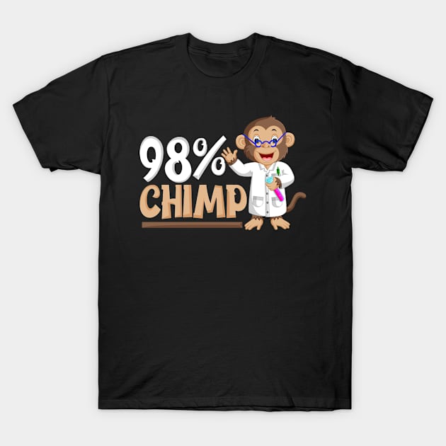 98% Chimp Genetics Biochemistry Microbiology T-Shirt by merchmafia